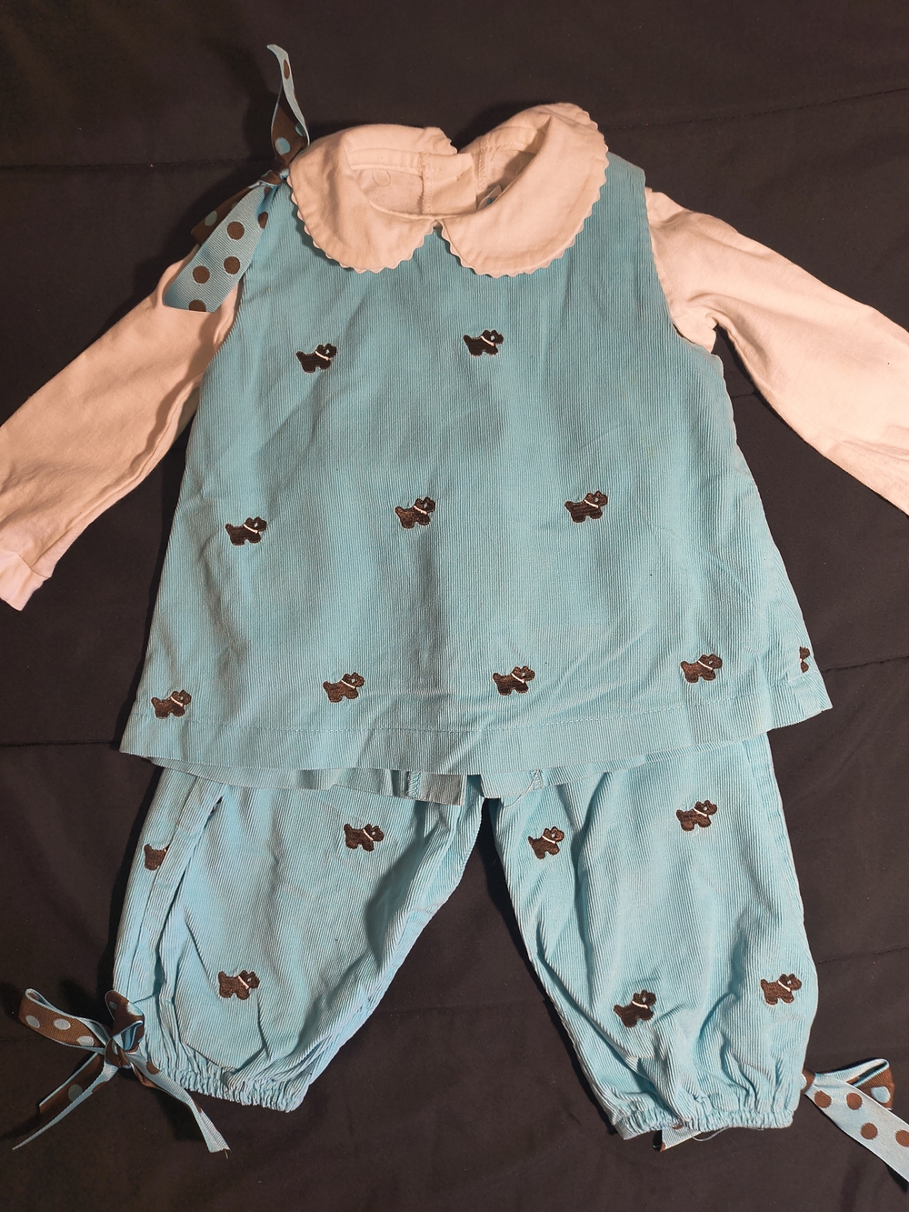 Blue & Cream Toddler Two-Piece Set with Playful Print
